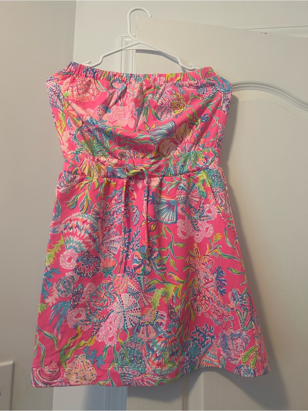 Lilly Pulitzer Pink Tropical Strapless Dress